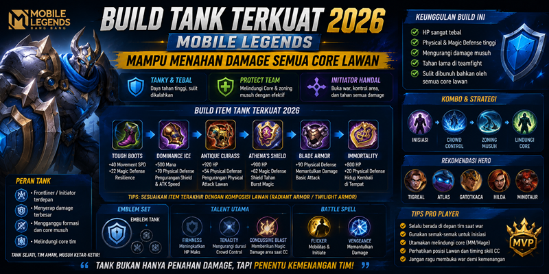 Build Tank Terkuat Mobile Legends 2026 Mampu Menahan Damage Semua Core Lawan
