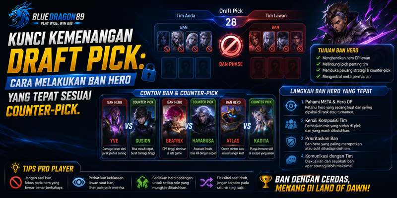 Kunci Kemenangan Draft Pick Cara Melakukan Ban Hero yang Tepat Sesuai Counter-Pick