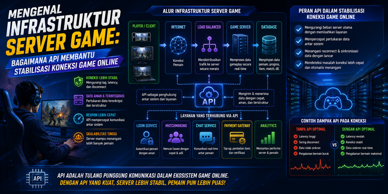 Mengenal Infrastruktur Server Game Bagaimana API Membantu Stabilisasi Koneksi Game Online