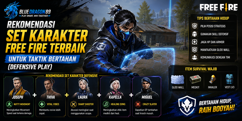 Rekomendasi Set Karakter Free Fire Terbaik untuk Taktik Bertahan (Defensive Play)