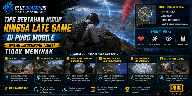 Tips Bertahan Hidup Hingga Late Game di PUBG Mobile Walau Lingkungan (Zone) Tidak Memihak